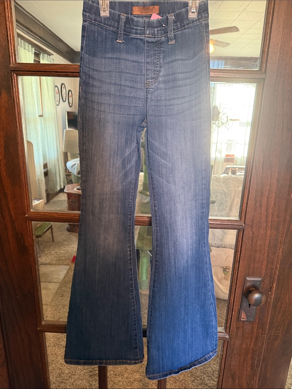 Judy Blue Los Angeles High Rise Pull On Flare Jeans Size 0/24 Tall Girl Western